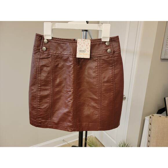 Free People Dresses & Skirts - NWT Free People Faux Leather Mini Skirt